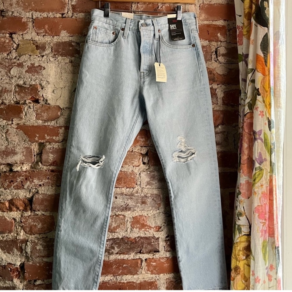 Levi's® Premium 501® SKINNY WOMEN'S JEANS Light Wash Distressed NWT